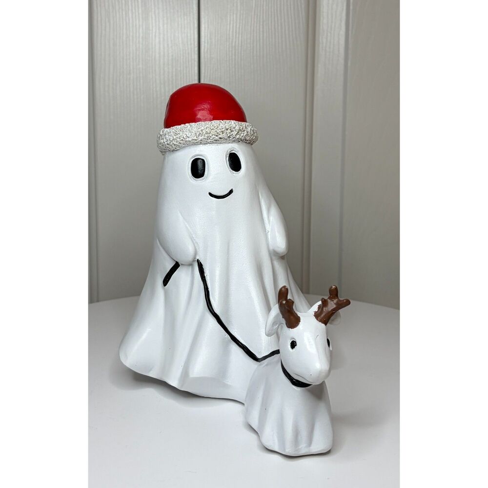NEW Ghost W/ Santa Hat Walking Dog / Reindeer Halloween Christmas Viral TikTok